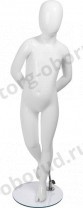 Манекен детский белый глянцевый, кукла ростовая без лица, MD-FRJ-06C-01G